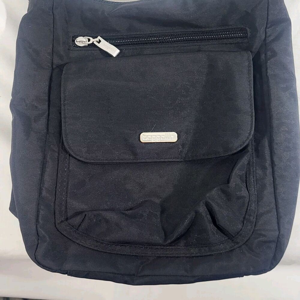 Baggallini Black Nylon Cross-Body Shoulder Bag Handbag Lightweight
